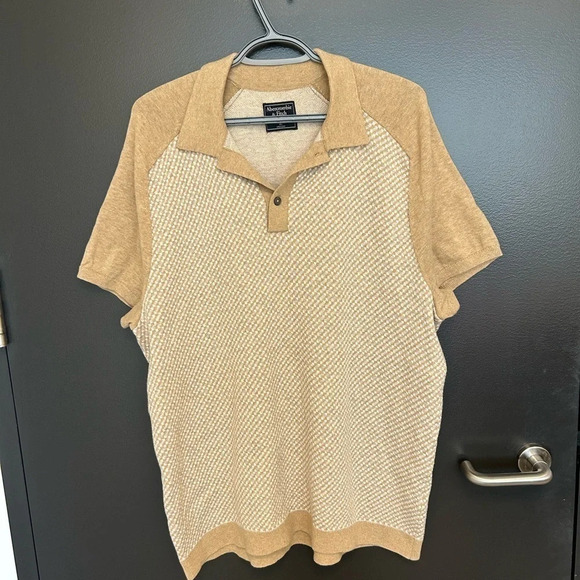 Men’s XL Abercrombie and fitch vintage short sleeved checkered sweater, Mint con - Picture 4 of 6